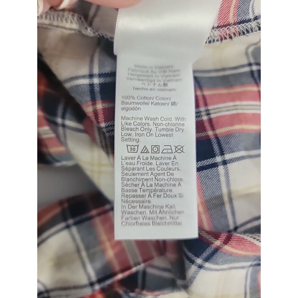 J.Crew‎ Women Red Blue Button-Down Flanned Plaid 100% Cotton Shirt Sz M EUC - Picture 6 of 8
